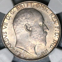 1906 NGC MS 62 Florin Edward VII Great Britain 2 Shillings Silver Coin (22102303C)