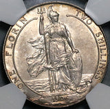 1906 NGC MS 62 Florin Edward VII Great Britain 2 Shillings Silver Coin (22102303C)