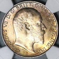 1906 NGC MS 64 Florin Edward VII Great Britain 2 Shillings Sterling Silver Coin POP 2/1 (22012703C)