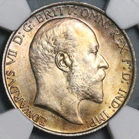 1906 NGC MS 64 Florin Edward VII Great Britain 2 Shillings Sterling Silver Coin POP 2/1 (22012703C)