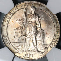 1906 NGC MS 64 Florin Edward VII Great Britain 2 Shillings Sterling Silver Coin POP 2/1 (22012703C)