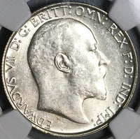 1907 NGC MS 62 Florin Edward VII Great Britain 2 Shillings Coin (22052201C)