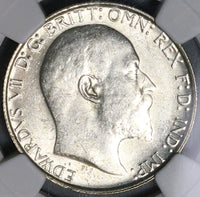 1907 NGC MS 62 Florin Edward VII Great Britain 2 Shillings Coin (22052201C)