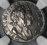 1689 NGC AU 58 William Mary 3 Pence Great Britain Silver Coin POP 1/0 (21100602C)