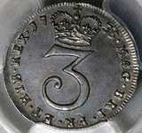 1735 PCGS AU George II 3 Pence Great Britain Silver Coin (22111504C)