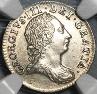 1763 NGC MS 63 George III 3 Pence  Great Britain Silver Coin (20061601C)