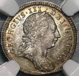 1772 NGC MS 64 George III 3 Pence Great Britain Silver Colonial Coin POP 1/2 (21032602C)