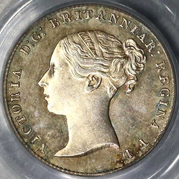 1861 PCGS MS 64 Victoria 3 Pence Great Britain Silver Coin (18110405C)