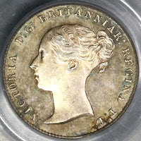 1861 PCGS MS 64 Victoria 3 Pence Great Britain Silver Coin (18110405C)