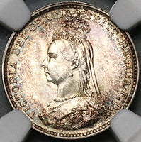 1889 NGC MS 66 Victoria Maundy 3 Pence Great Britain Silver Coin (22080901C)