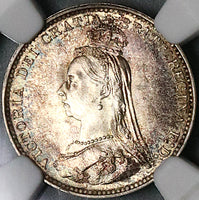 1889 MS 66 Victoria Maundy 3 Pence Great Britain Silver Coin (22080901C)