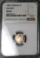 1889 NGC MS 66 Victoria Maundy 3 Pence Great Britain Silver Coin (22080901C)