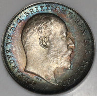 1905 NGC MS 65 Edward VII 3 Pence Great Britain Silver Coin (20042302C)