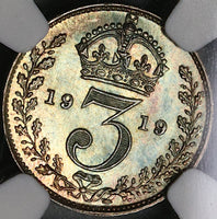 1919 NGC MS 66 George V 3 Pence Maundy Mint State Great Britain Coin (22021303C)