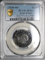 1526 PCGS AU 53 England Henry VIII Groat Hammered 4 Pence Great Britain Silver Coin (22080601D