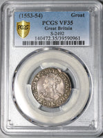 1553 PCGS VF 35 Queen Mary Groat 4 Pence Great Britain England Coin (21020303C)