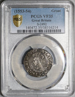 1553 PCGS VF 35 Queen Mary Groat 4 Pence Great Britain England Coin (20051904C)