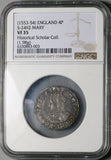 1553 NGC VF 35 Mary Groat 4 Pence Hammered Britain Tudor England Coin (22122103C