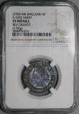 1553 NGC XF Det Queen Mary Groat 4 Pence Great Britain England Coin (21101701C)