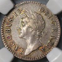 1688 NGC AU 55 James II 1/8 Date Error 4 Pence Groat Great Britain Rare Silver Coin POP 1/0 (21090801C)