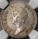 1688 NGC AU 55 James II 1/8 Date Error 4 Pence Groat Great Britain Rare Silver Coin POP 1/0 (21090801C)