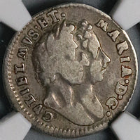 1690 6/5 NGC VF 20 William Mary 4 Pence Groat Great Britain England Mint Error Coin (21100602C)