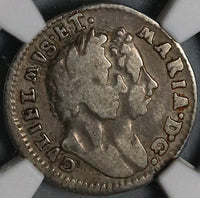 1690 6/5 NGC VF 20 William Mary 4 Pence Groat Great Britain England Mint Error Coin (21100602C)