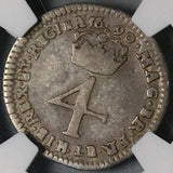 1690 6/5 NGC VF 20 William Mary 4 Pence Groat Great Britain England Mint Error Coin (21100602C)