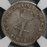 1690 6/5 NGC VF 20 William Mary 4 Pence Groat Great Britain England Mint Error Coin (21100602C)
