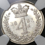 1831 NGC MS 63 William IV Great Britain 4 Pence Maundy Silver Coin (21021601C)