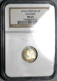 1893 NGC MS 66 Victoria 4 Pence Maundy Mint State Great Britain Coin (19101602C)