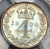 1908 PCGS PL 66 Edward VII 4 Pence Maundy Proof Like Great Britain Coin (20021902C)