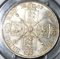 1887 PCGS MS 63 Victoria Double Florin 4 Shillings Great Britain Silver Coin (21070402C)