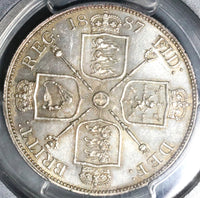 1887 PCGS MS 63 Victoria Double Florin 4 Shillings Great Britain Silver Coin (21070402C)