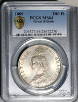 1889 PCGS MS 64 Victoria Double Florin 4 Shillings Great Britain Coin (21082201D)