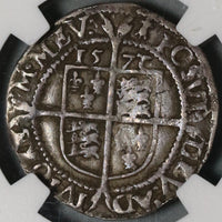 1572 NGC VF 35 Elizabeth I 6 Pence Inverted 2 Mint Error Britain England Hammered Silver Coin POP 1/0 (21052701C)