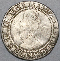 1578/7 Elizabeth I 6 Pence Overdate Britain England Silver Tudor Coin (21101701R)