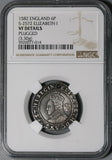 1582 Elizabeth I 6 Pence Great Britain England Silver Coin NGC VF Det Sword (21020302C)