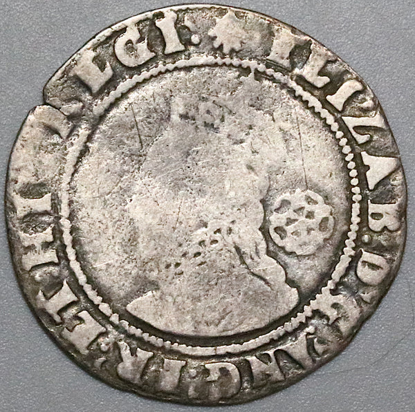 1585 Elizabeth I 6 Pence Britain England Hammered Tudor Silver Coin (23012001R)