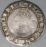 1590 Elizabeth I 6 Pence Britain England Tudor Hammered Silver Coin (23012301R)