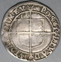 1590 Elizabeth I 6 Pence Britain England Tudor Hammered Silver Coin (23012301R)