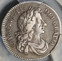 1681 PCGS VF 35 Charles II 6 Pence Great Britain Sterling Silver Coin S-3382 (20120702C)