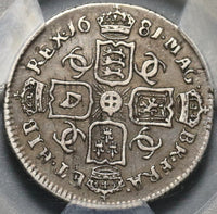 1681 PCGS VF 35 Charles II 6 Pence Great Britain Sterling Silver Coin S-3382 (20120702C)