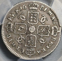 1681 PCGS VF 35 Charles II 6 Pence Great Britain Sterling Silver Coin S-3382 (20120702C)