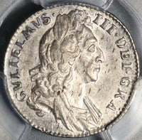 1695 PCGS AU55 William III 6 Pence England Great Britain Rare Silver Coin (19101601C)