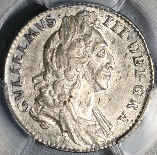 1695 PCGS AU55 William III 6 Pence England Great Britain Rare Silver Coin (19101601C)
