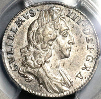 1695 PCGS AU55 William III 6 Pence England Great Britain Rare Silver Coin (19101601C)
