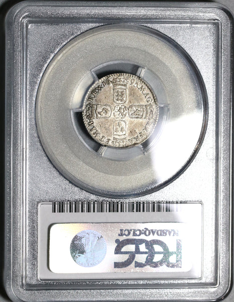 1695 PCGS AU55 William III 6 Pence England Great Britain Rare