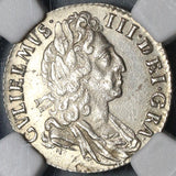 1697 NGC MS 63 William III 6 Pence Great Brtiain Mint State Coin (19102004C)