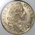 1697 NGC MS 63 William III 6 Pence Great Britain 1st Bust England Silver Coin (22020501C)
